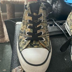 Low Converse All Star Unisex Shoes Money Pop Art